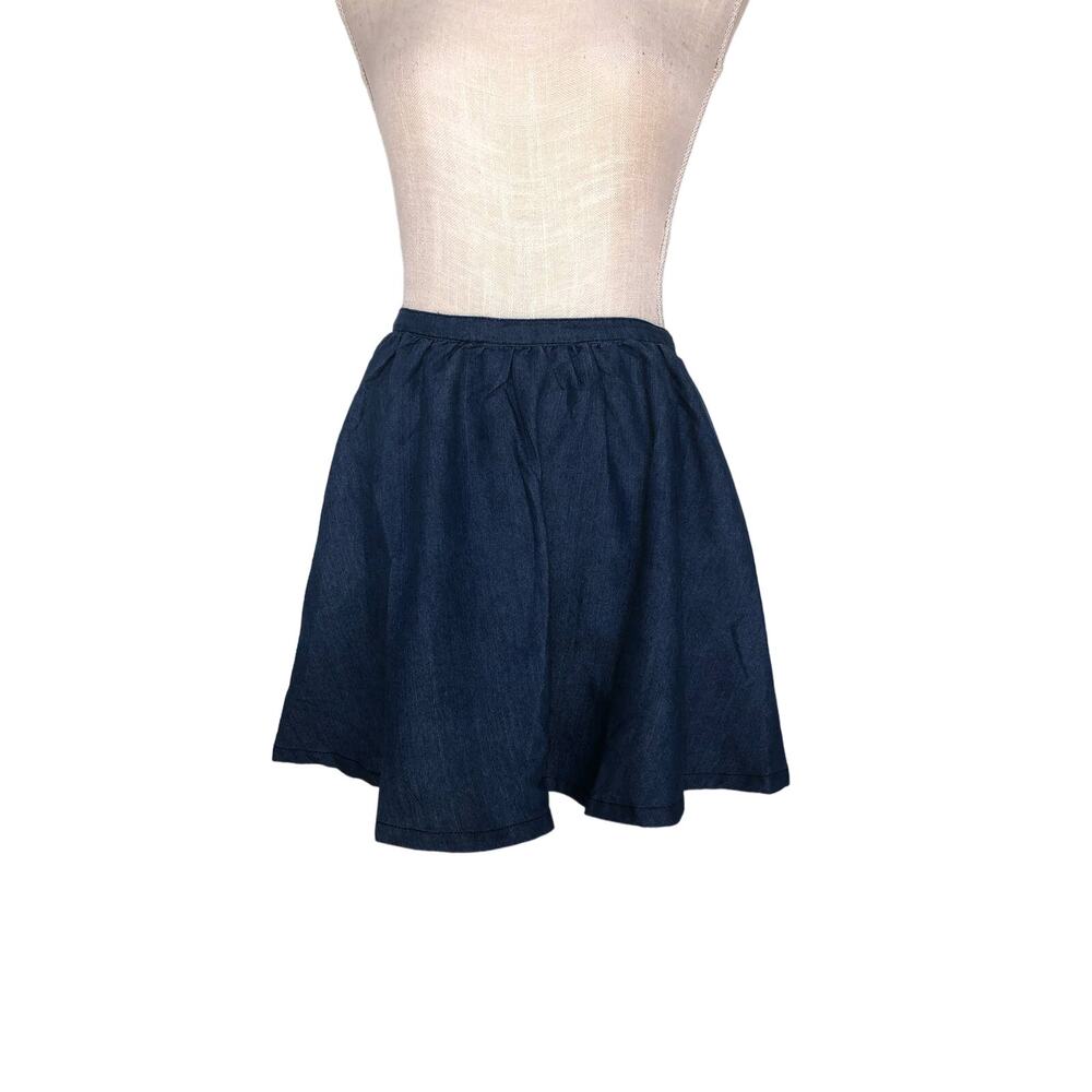 Uniq Mini Chambray Skater Skirt - S